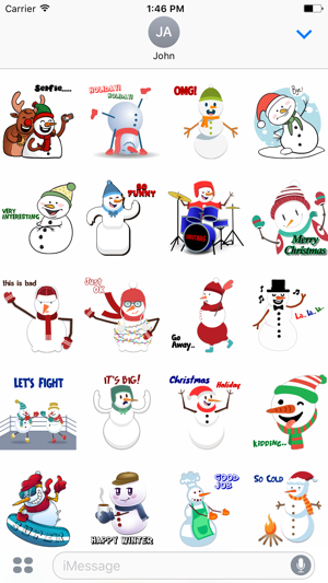 Funny Snowman Stickers for iMessage