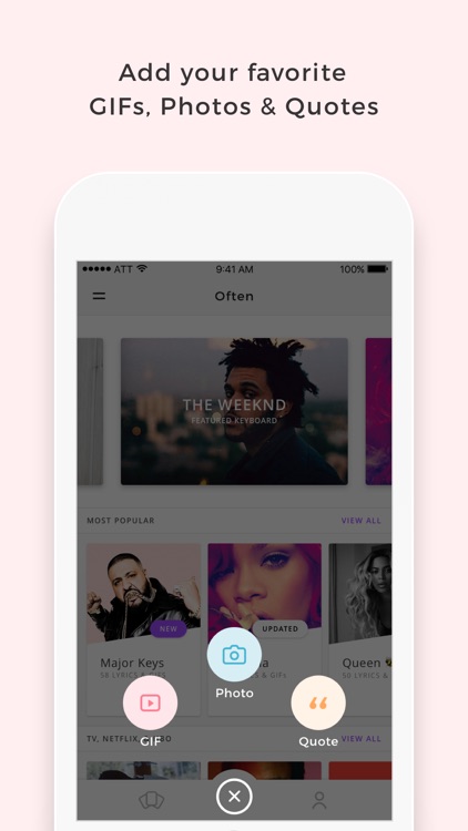 Often - Create & share your own keyboard with GIFs, Photos, & Quotes