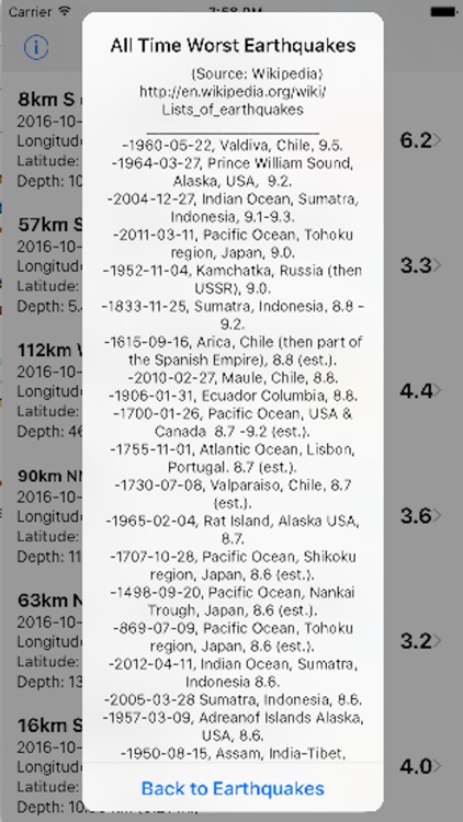 Earthquake Report screenshot-4