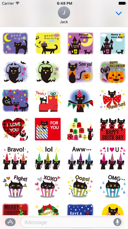 Scary Cat Halloween Stickers