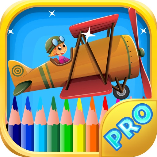 Airplane Coloring Book - Learn to Color Pictures of Vehicles Icon