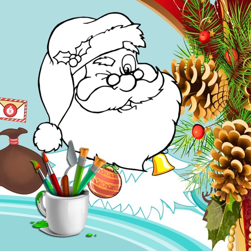 Christmas Santa Claus Coloring Book for Kids Icon