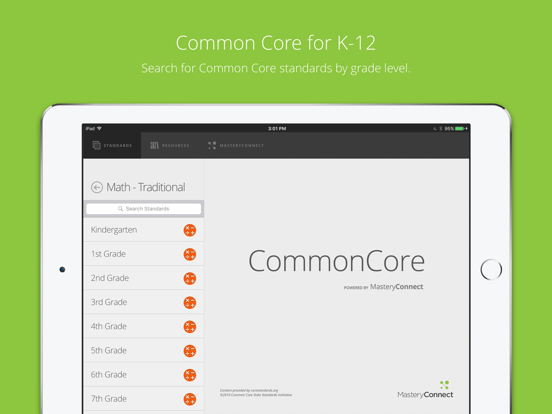 Common Core Standards screenshot