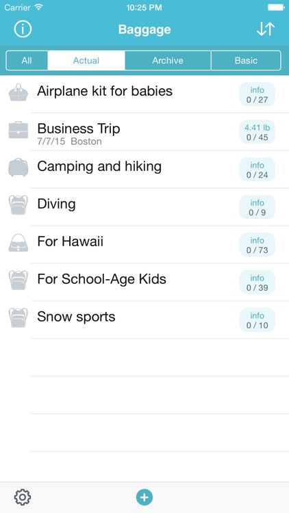 Baggage - travel packing organizer and checklist screenshot-0