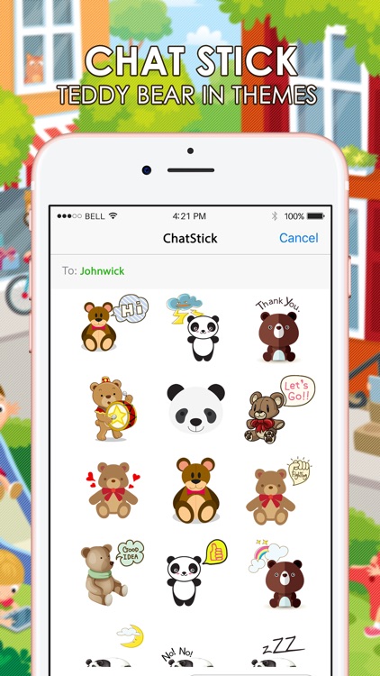 Teddy Bear Emoji Sticker Keyboard Themes ChatStick