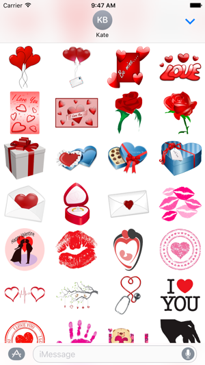 Valentines Day, Love, Hearts Stickers for iMessage(圖2)-速報App