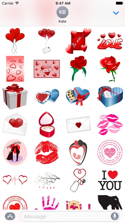 Valentines Day, Love, Hearts Stickers for iMessage