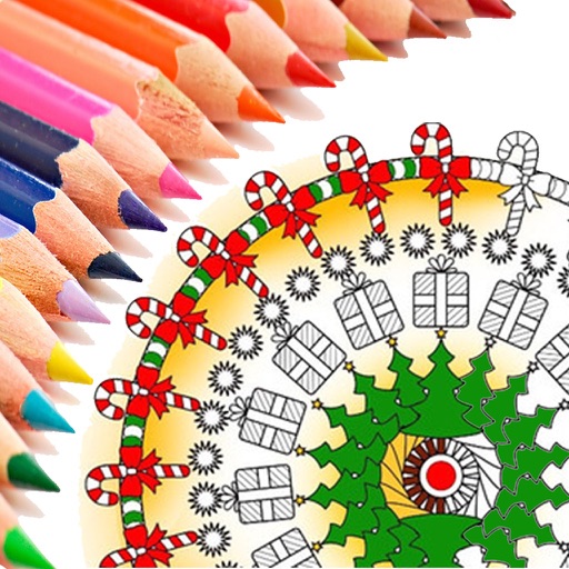 Christmas Mandala Coloring Book for kids & adults iOS App