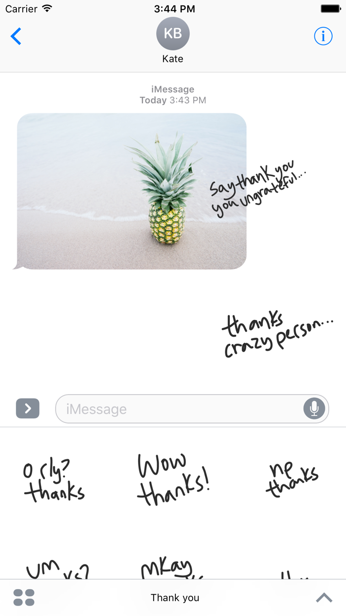 Thank you sticker - fun text stickers for iMessage