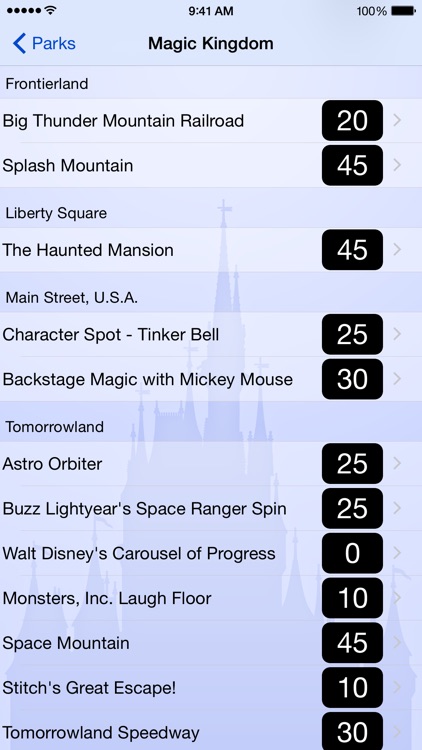Wait Times for Disney World