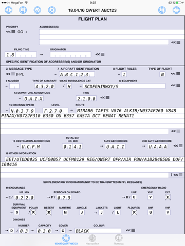 Скриншот из FlightPlan+