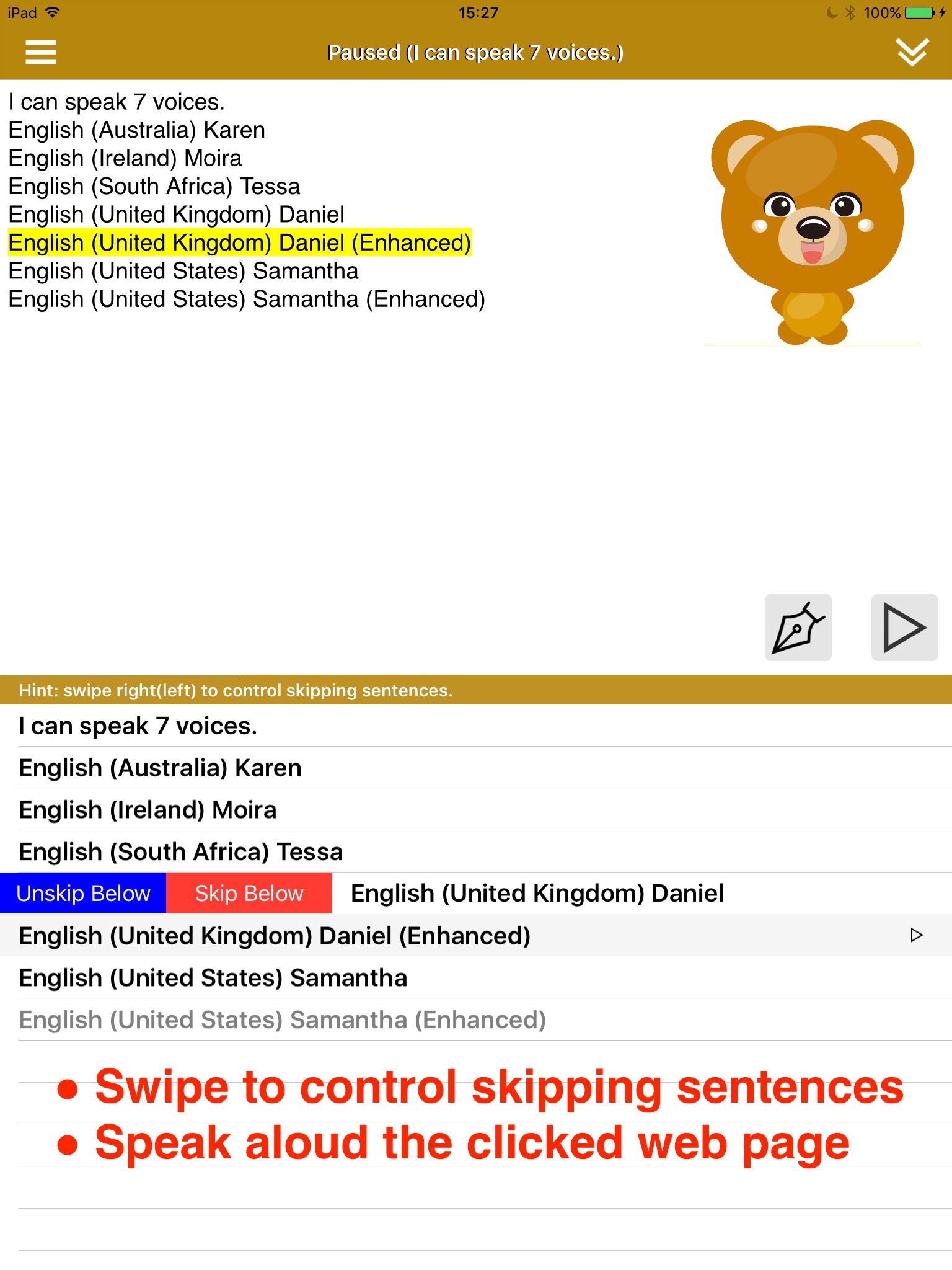 SpeakEnglish 2 FREE (41 English TTS Voices) screenshot 2