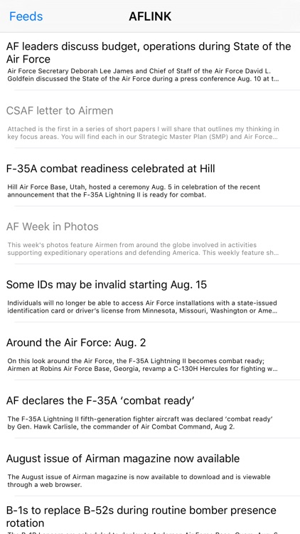 Air Force News - A News Reader for Members, Veterans, and Family of the US Air Force screenshot-3