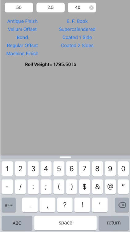 Roll Weight