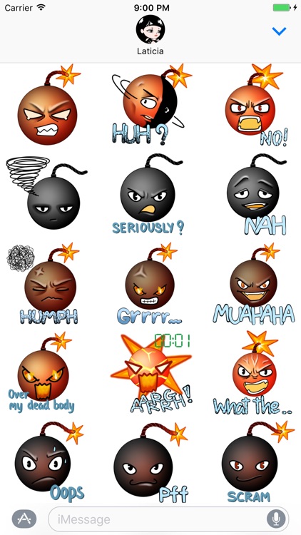 Aargh Stress Bomb Stickers for Angry Text Messages