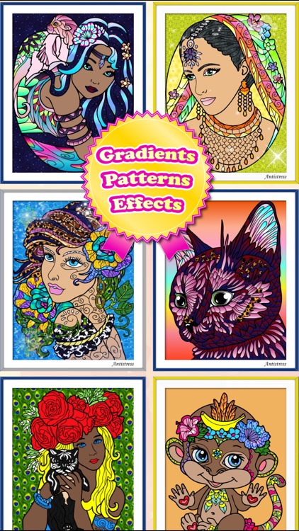 Adult Coloring Books Anti Stress Cats Pages Games! screenshot-4
