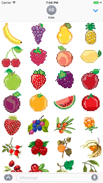 Pixel Fruits Stickers for iMessage