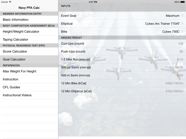 Navy Pfa Calc On The Navy Pfa Calc On The