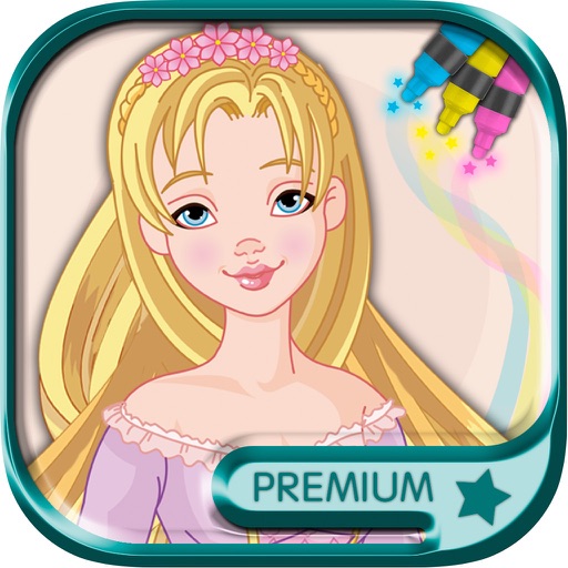 Paint Princess Rapunzel & Coloring Book - Pro icon