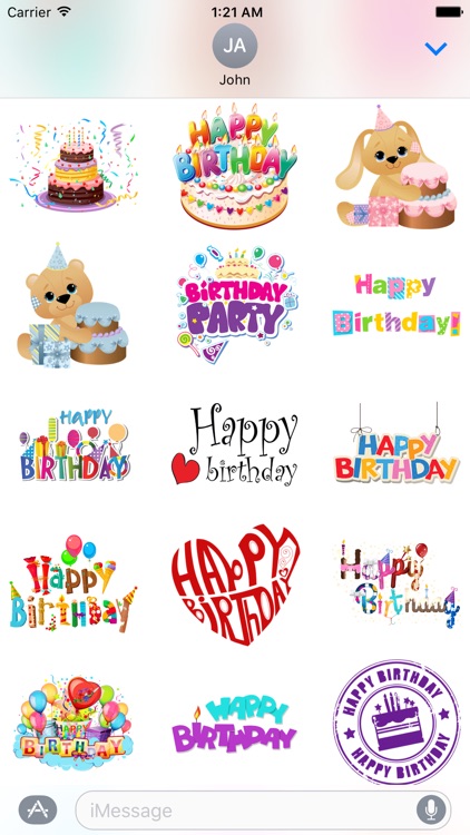 Happy Birthday & Celebration Stickers for iMessage by Martha Luz ...