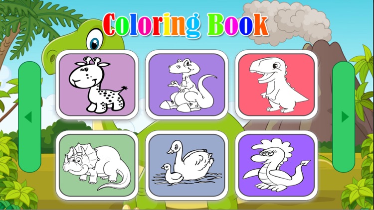 Dinosaurs Coloring - Animals Painting page drawing book games for kids