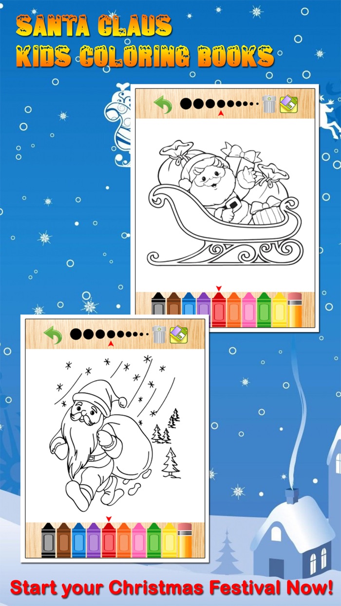 Santa Claus Christmas Kids Coloring Books for Baby