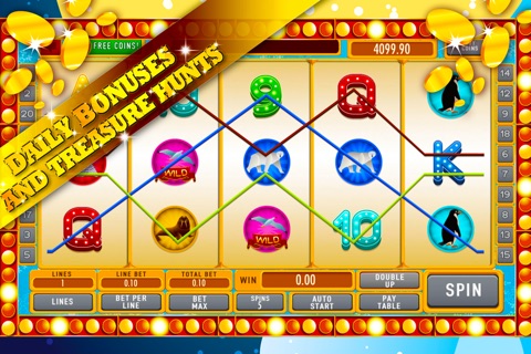 Crazy Flying Penguin Slots: Jump in the casino club and win golden treasures screenshot 3