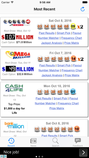 Illinois Lottery Frequency Chart