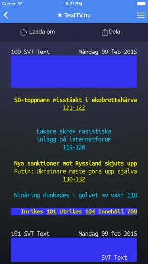 TextTV.nu - SVT Text TV(圖1)-速報App