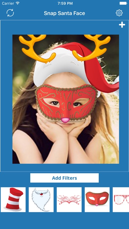 Snap Santa Face -Cute Emoji, Stickers, Santa Faces