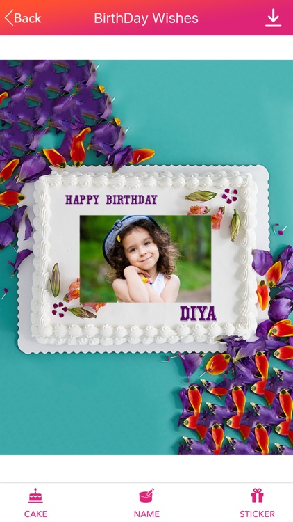 Name Photo on Birthday Cake