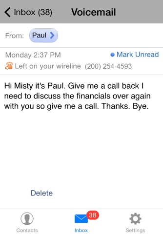 AT&T Voicemail Viewer (Work) screenshot 2