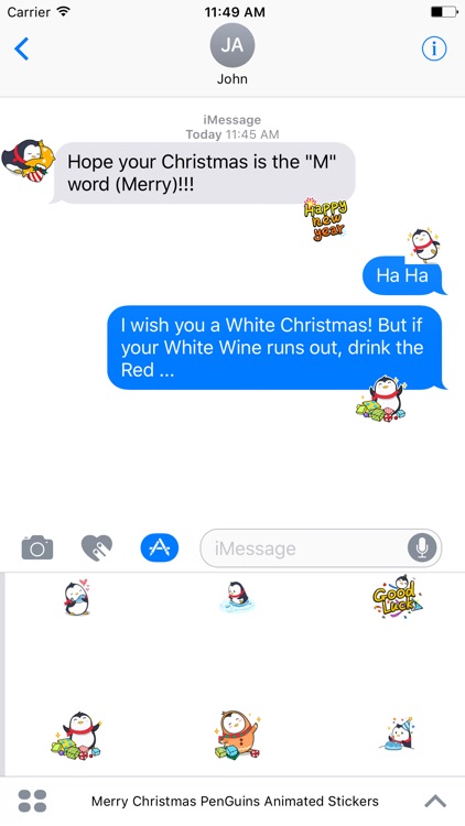 Merry Christmas PenGuins Animated Stickers