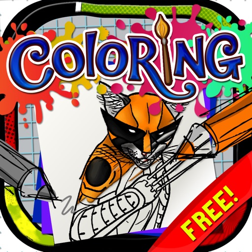 Coloring Book : Painting Picture Cats Superheroes Cartoon Edition  Free icon