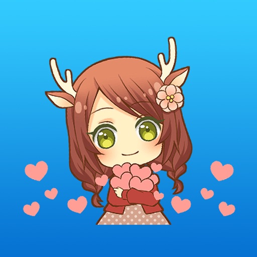 The Girl with Deer Antlers Stickers for iMessage icon