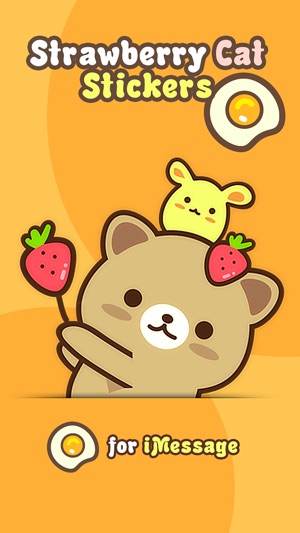 Strawberry Cat - Cute Stickers by NICE Sticker(圖1)-速報App