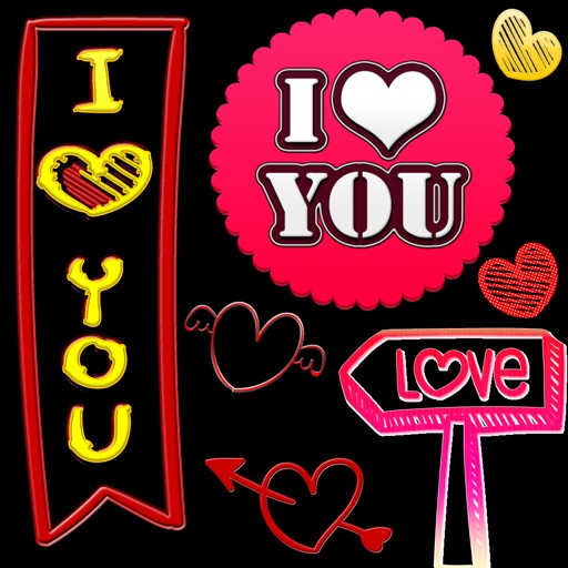 I Love You Stickers and Labels for iMessage