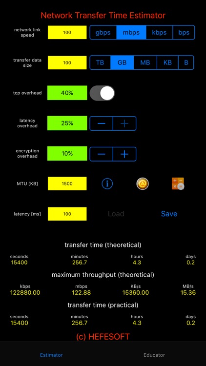 Network Transfer Time Estimator & Subnet Educator
