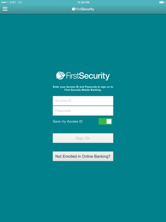 First Security Bank for iPad