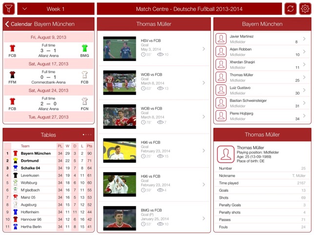 Deutsche Fußball 2013-2014 - Match Centr