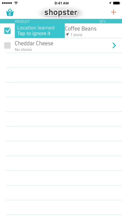 Shopster - The geo-learning groceries list