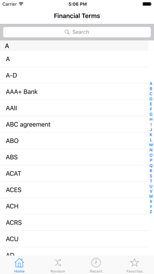 Financial Terms for iPad