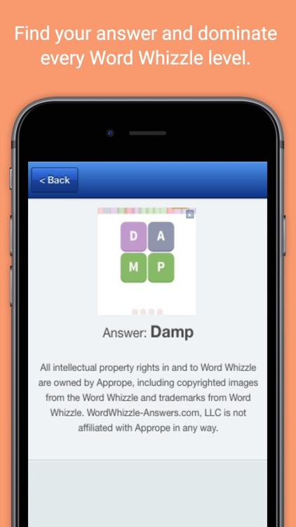 Answers "For Word Whizzle"