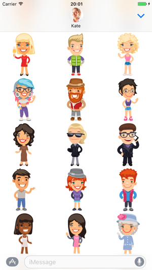 Cartoon people - Stickers for iMessage(圖4)-速報App