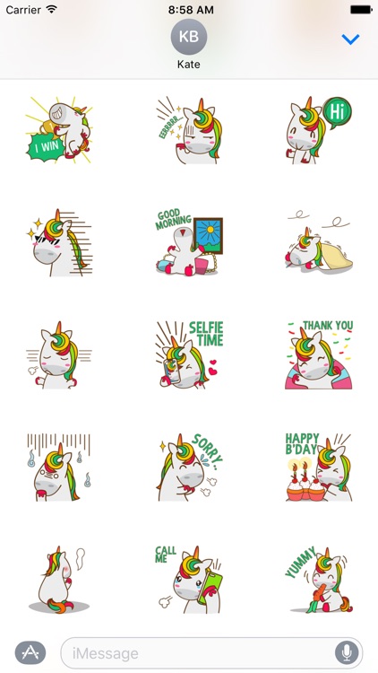 Unicorn Sweet And Cute Sticker For iMessages