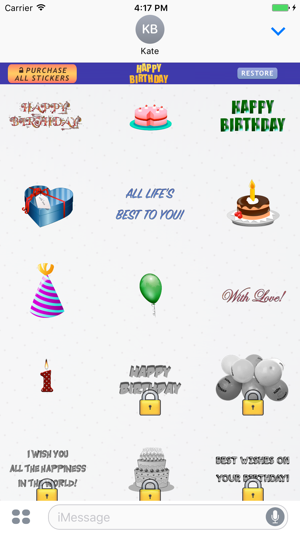 Birthday Stickers for iMessage : Happy Birthday(圖4)-速報App