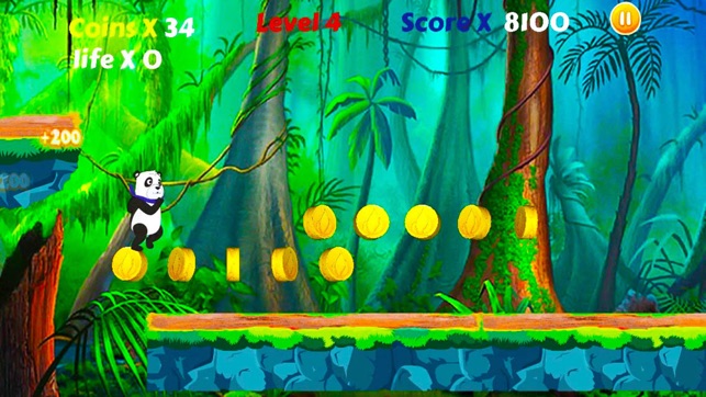 熊貓 忍者 運行在叢林 - 點擊彈出和收集硬幣(圖3)-速報App