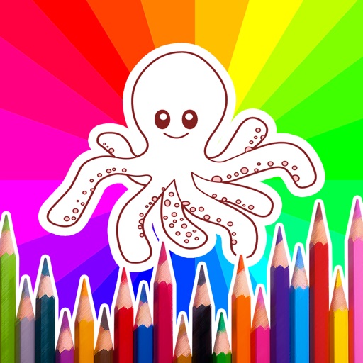 Animals of the Ocean Coloring Book Learning Kids icon