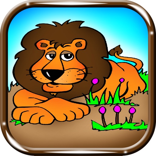 Coloring Book Lion Kids King of the Jungle