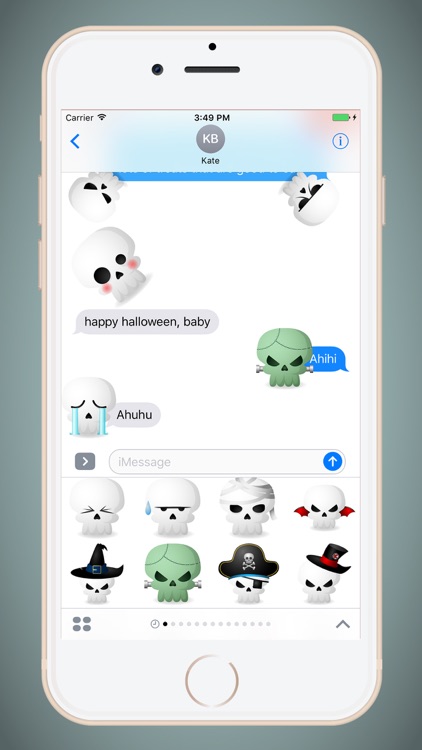 Cute Skull emojis for Halloween - Fx Sticker screenshot-3